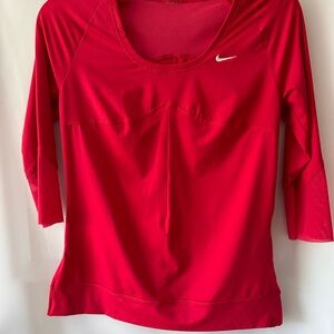 Nike Women's 3/4 Sleeve Raspberry Color Tennis Top